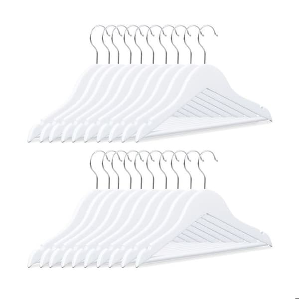 Relaxdays Trägalgar för barn set med 20 trägalgar 360° vridbar krok baby barn HxBxD: 18 x 30,5 x 0,5 cm, vit