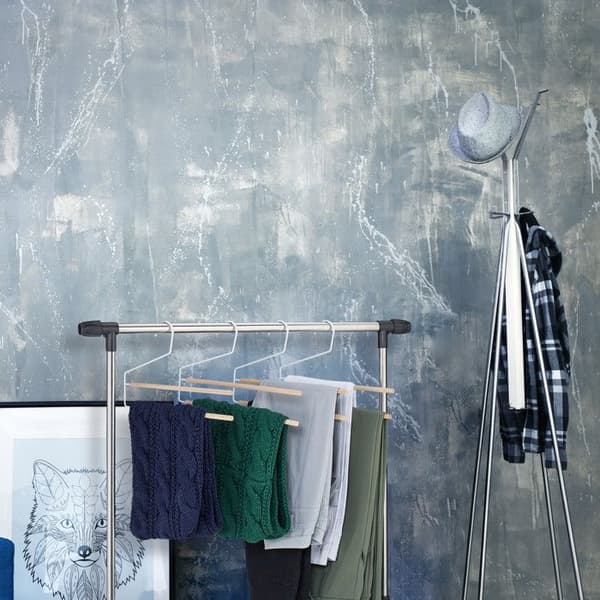 Relaxdays Byxhängare set 12, platsbesparande, flera hängare, 2 träslipers, kjolar, metall, naturvit