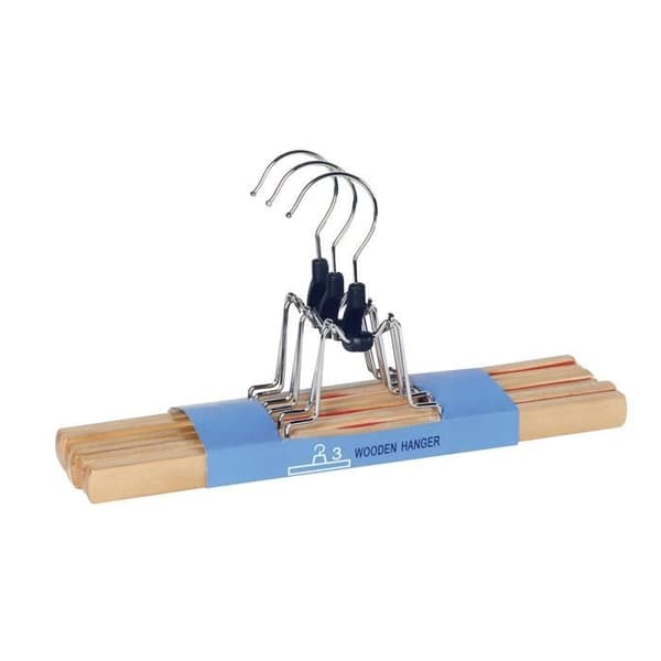 Byxhängare - WENKO - Set med 3 - Premiumträ - Halkfritt - Modern design