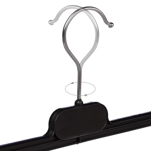 Relaxdays byxhängare, set om 10, Plast Plastic Skirt Clips Non-Slip, 14 x 36 x 3 cm, svart
