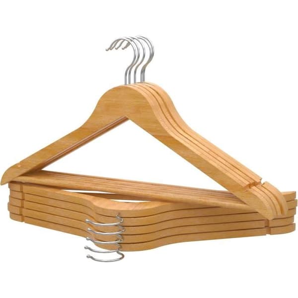 Träklädhängare - PORTENTUM - Set om 10 - Halkfria - Svensk design - Naturlig