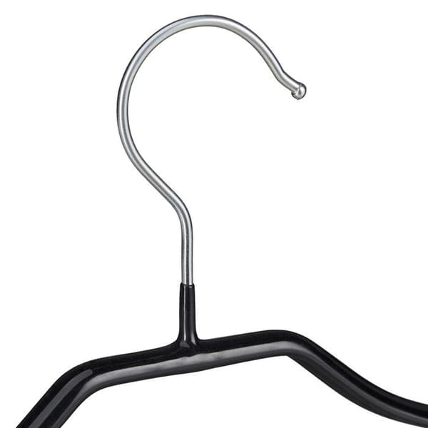 Relaxdays Halkskydd i set om 50, Gummibelagd, Metallskjorthängare, 42 cm, svart