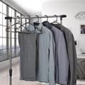 Miniatyrbild 5 av 6: Relaxdays Hangers set om 24, byxstång och skåra, återvunnen plast, förvaring, platsbesparande, svart