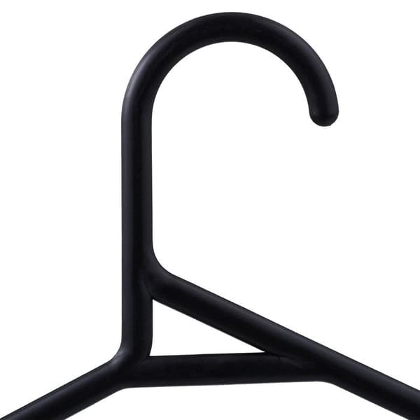 Relaxdays Hangers set om 24, byxstång och skåra, återvunnen plast, förvaring, platsbesparande, svart
