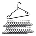 Miniatyrbild 1 av 6: Relaxdays Hangers set om 24, byxstång och skåra, återvunnen plast, förvaring, platsbesparande, svart