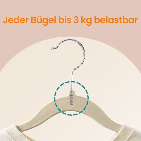 Barnhängare - uppsättning av 50 - 360 ° roterbar - Zandbeige