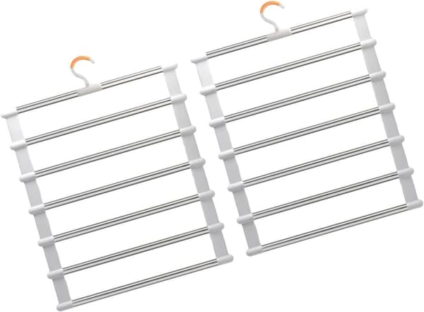 OBOSOE 4-Pack Hopfällbara Byxgalgar i Metall med Klämmor – Utrymmessnål Klädhängare
