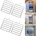 Miniatyrbild 1 av 9: OBOSOE 4-Pack Hopfällbara Byxgalgar i Metall med Klämmor – Utrymmessnål Klädhängare