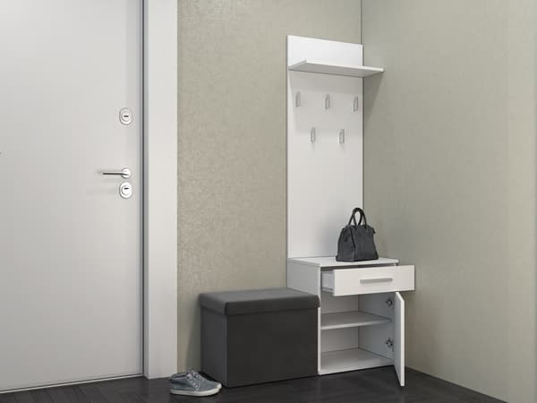 BØJLE + SKOSKAB DUO HVID 180x50x35 CM ENTRE TIL HJEM TIL KONTOR