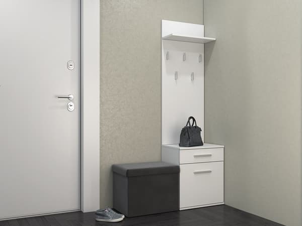 BØJLE + SKOSKAB DUO HVID 180x50x35 CM ENTRE TIL HJEM TIL KONTOR