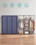 Miniatyrbillede 3 af 7: Stofgarderobe, sammenklappelig garderobe med bøjlestang
