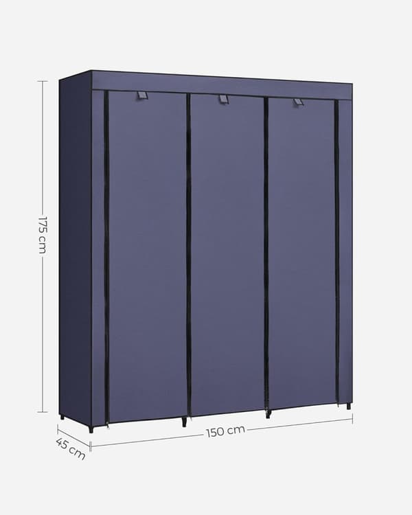 Stofgarderobe, sammenklappelig garderobe med bøjlestang