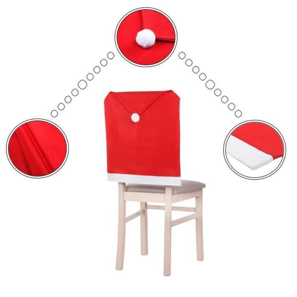 SPRINGOS® Stolryggsöverdrag Jultomtehatt form Juldekoration 48x68 cm