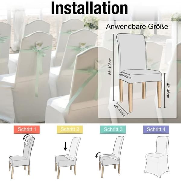 Stolsöverdrag - XMTECH - 100 stycken - Elastisk - Tvättbar - Universal