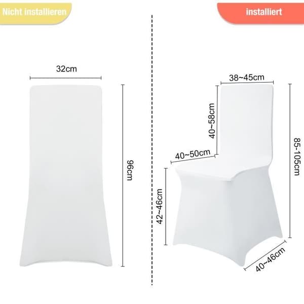 Stolsöverdrag - XMTECH - 100 stycken - Elastisk - Tvättbar - Universal