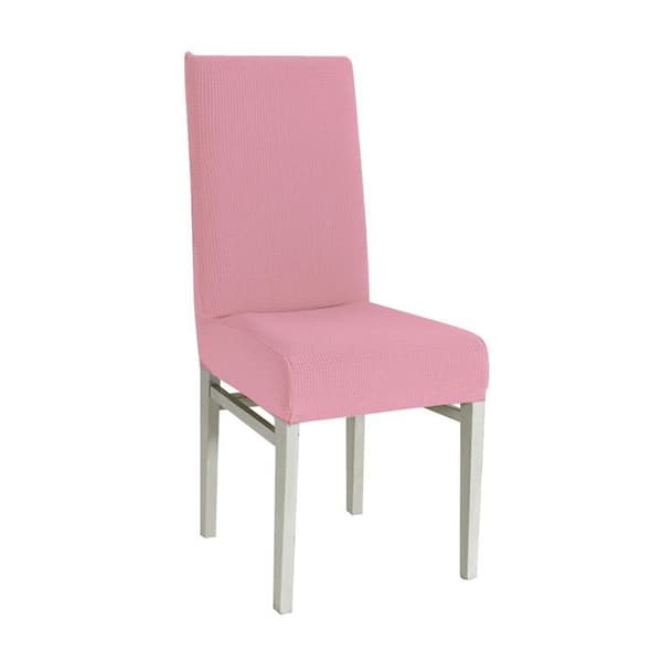 Elastiska stolsöverdrag - Märke - Rosa - Set om 2 - Präglad effekt - Polyester
