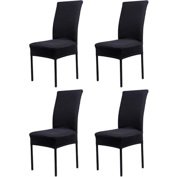 Stolsäckar - POPSPO - Set med 4 - Svart - Spandex - Lätt dekoration