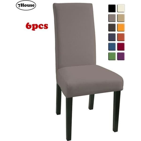 7HOUSE Set med 6 stolsöverdrag - Bi-elastic - Grå