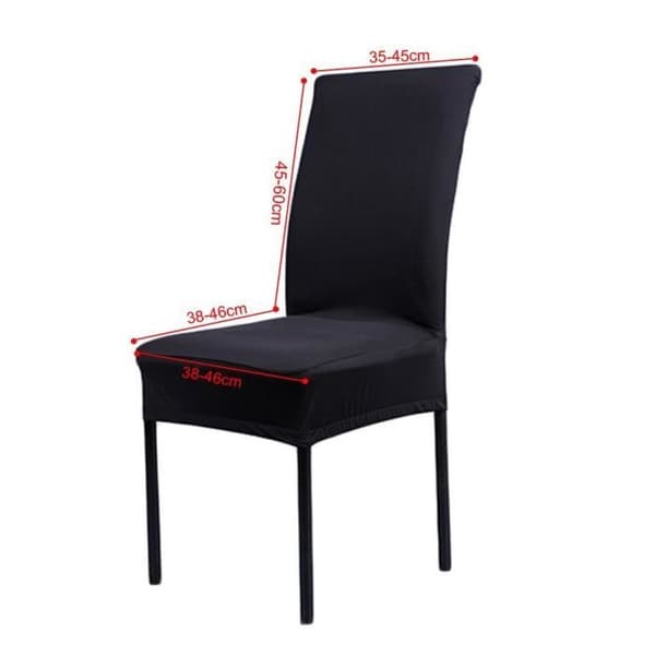 Set med 6 Universal Stretch Stolöverdrag - Modern - Svart