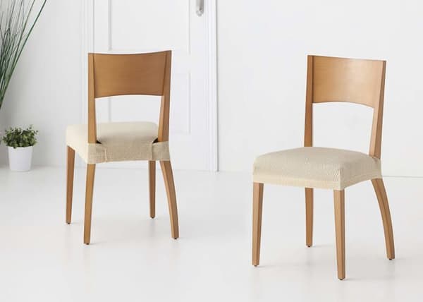 Stolsöverdrag - möbelöverdrag Martina home - FSATUNP2VIS - Pack Stolöverdrag, tyg, beige, 24 x 30 x 6 cm, 2 enheter