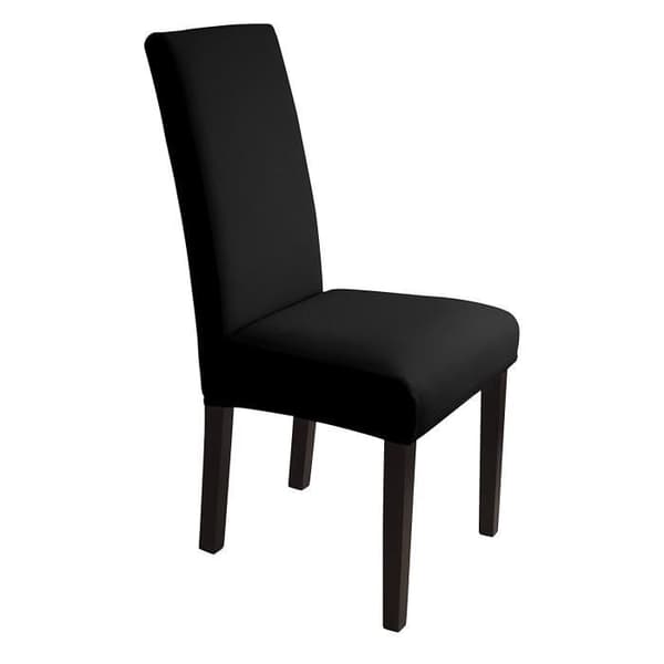 Stolsöverdrag - Stretch-Bi-elastiskt överdrag - Svart - 6 delar - Tvättbar - Mikrofiber