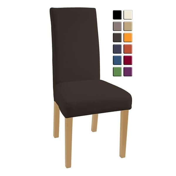 Stolsöverdrag - Stretch - Set om 6 - Brun - Bi-elastisk - Tvättbar
