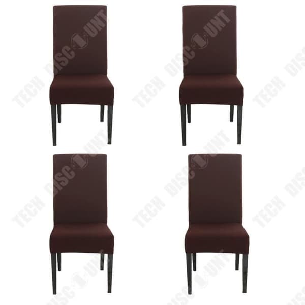 TD® 4st Datorstolsöverdrag Pure Color Stolöverdrag Brun Ett stycke Stolöverdrag Hotell