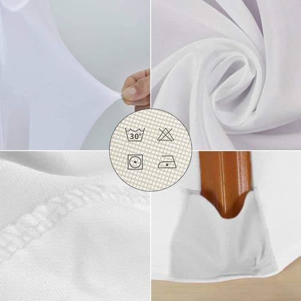 6 vita stolsöverdrag i ett stycke polyester spandex hotellbröllopsbankett europeisk stil hotellstolsöverdrag