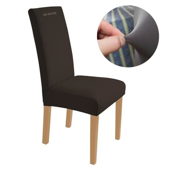 TD® 6-delad stolsöverdrag i elastisk fiber/modern elegant design för inomhus- och utomhusdekor, tidlös brun