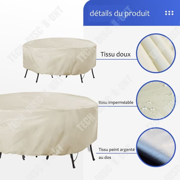 TD Trädgårdsmöbelöverdrag 239x58cm utomhusträdgårdsmöbelöverdrag beige trädgårdsmöbel skyddsöverdrag oxford tyg orbicula