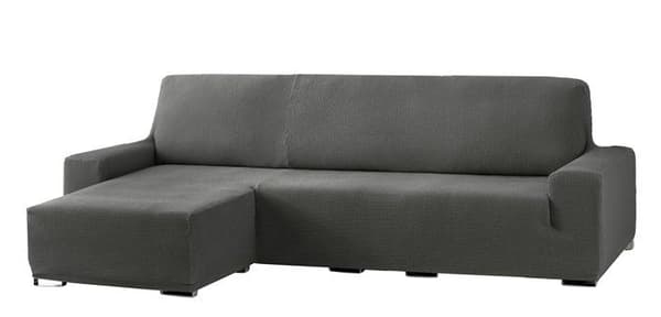 Eysa - FC037066I - Cora Bi-Elastic schäslong kort vänster arm, framifrån, polyester bomull, grå, 39x35x19 cm