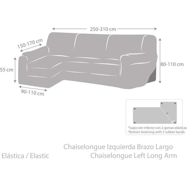 Chaise Longue - Eysa - Cora - Bi-Elastisk - Brun - 39x35x19 cm