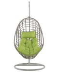 Miniatyrbillede 4 af 10: Rattan hængestol Taupe Gynge æggeformet flet Rustik Boho Stil Moderne Design