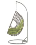 Miniatyrbillede 5 af 10: Rattan hængestol Taupe Gynge æggeformet flet Rustik Boho Stil Moderne Design
