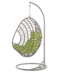 Miniatyrbillede 6 af 10: Rattan hængestol Taupe Gynge æggeformet flet Rustik Boho Stil Moderne Design