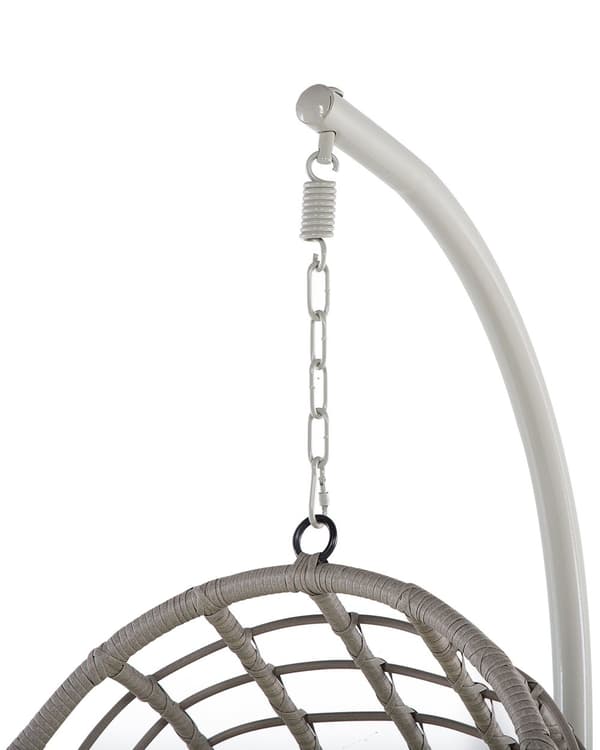 Rattan hængestol Taupe Gynge æggeformet flet Rustik Boho Stil Moderne Design