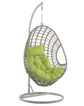Miniatyrbillede 1 af 10: Rattan hængestol Taupe Gynge æggeformet flet Rustik Boho Stil Moderne Design