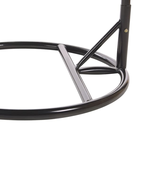 Hængestol grå rattan Hængegynge sort metalstel boho stil