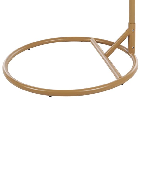 Hængestol Beige Natur Polyester og Metal 102 x 200 cm Oval Æg Kurv Ophæng Stativ Hynder Indendørs Udendørs til Haven Terrasse Indretning