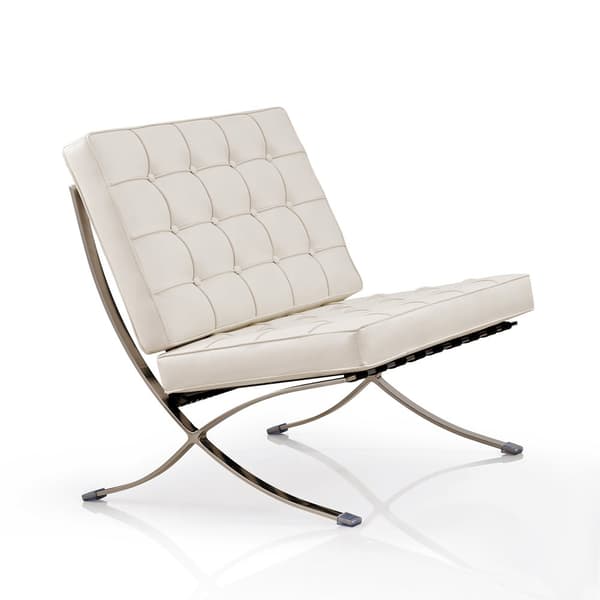 Kuddset Berlin designstol - Vit