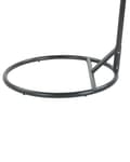 Miniatyrbillede 10 af 11: Hængestol Sort Grå Metal og Brungrå Polyester 102 x 200 cm Oval Æg Kurv Ophæng Stativ Hynder Indendørs Udendørs til Haven Terrasse Indretning