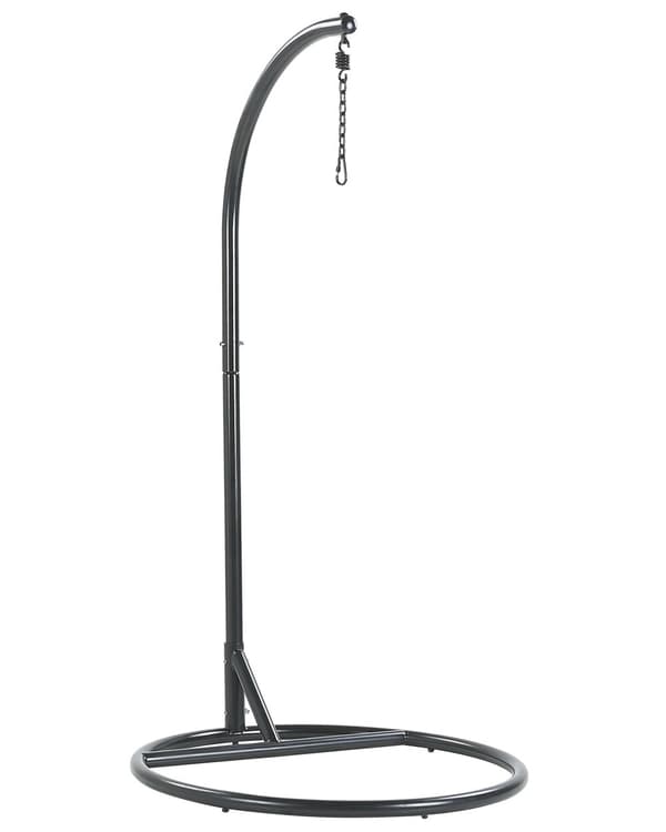 Hængende Æg Stol Beige Reb Sæde Metal Stand Blød Pude Boho Rustik