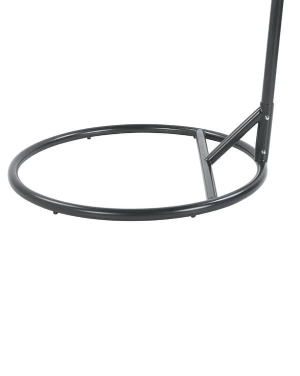 Hængende Æg Stol Beige Reb Sæde Metal Stand Blød Pude Boho Rustik