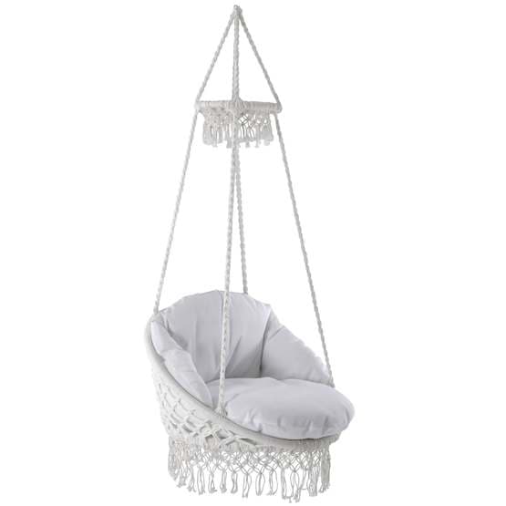 Vivere - Hængestol - Macrame Deluxe Stol med frynser - Eclipse
