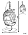 Miniatyrbilde 3 av 11: Hengende Egg Stol Beige Tau Sete Stål Stativ Myk Pute Boho Rustikk