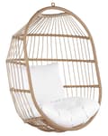 Miniatyrbilde 8 av 11: Hengende Egg Stol Beige Tau Sete Stål Stativ Myk Pute Boho Rustikk