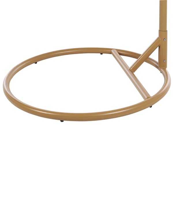 Hengende Egg Stol Beige Tau Sete Stål Stativ Myk Pute Boho Rustikk