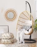 Miniatyrbilde 2 av 11: Hengestol Beige Rotting Metallramme Innendørs Utendørs Boho-stil