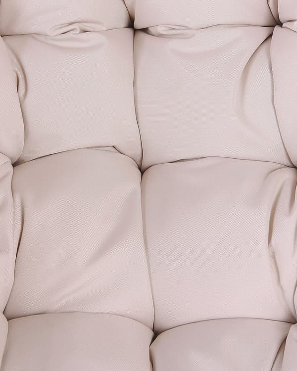 Hengestol Beige Rotting Metallramme Rosa puter UV-bestandig Kurvform Bohemsk stil Innendørs- og utendørsbruk Hvilestol