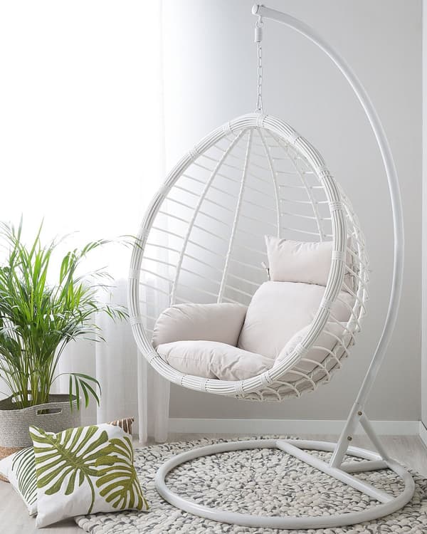 Hengestol Hvit Rotting Huske Rustikk Boho Veranda Stue Moderne